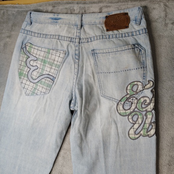 Other - Ecko Unltd Jeans Mens 34x32 Blue Baggy Loose Fit Y2K Skater Embroidered Wide Leg